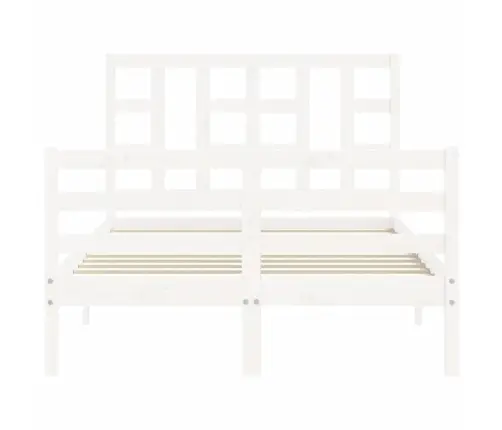 Voodiraam Peatsiga, Valge, 120 X 200 cm Täispuit