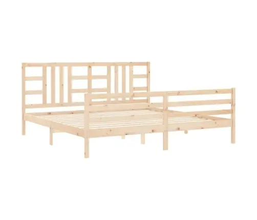 Gultas Rāmis Ar Galvgali, 200X200 Cm, Masīvkoks Vidaxl