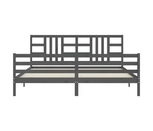 Lovos Rėmas Su Galvūgaliu, Pilkas, 200X200cm Medienos Masyvas