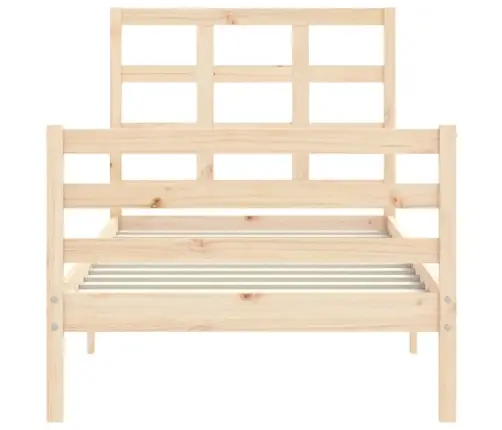 Gultas Rāmis Ar Galvgali, Masīvkoks, 90X200 Cm Vidaxl