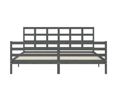 Lovos Rėmas Su Galvūgaliu, Pilkas, 200X200cm Medienos Masyvas