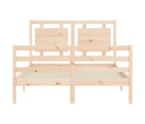 Gultas Rāmis Ar Galvgali, 120X200 Cm, Masīvkoks Vidaxl