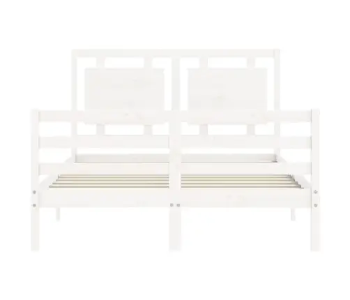 Lovos Rėmas Su Galvūgaliu, Baltas, 140X200cm Medienos Masyvas