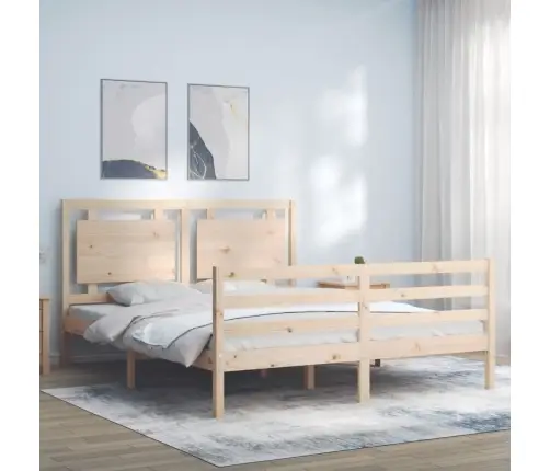 Gultas Rāmis Ar Galvgali, King Size Izmērs, Masīvkoks Vidaxl