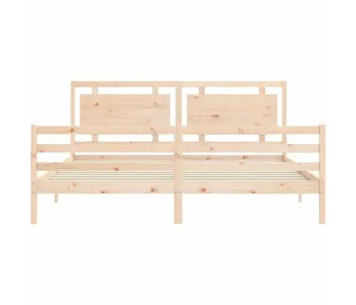 Gultas Rāmis Ar Galvgali, Super King Size, Masīvkoks Vidaxl