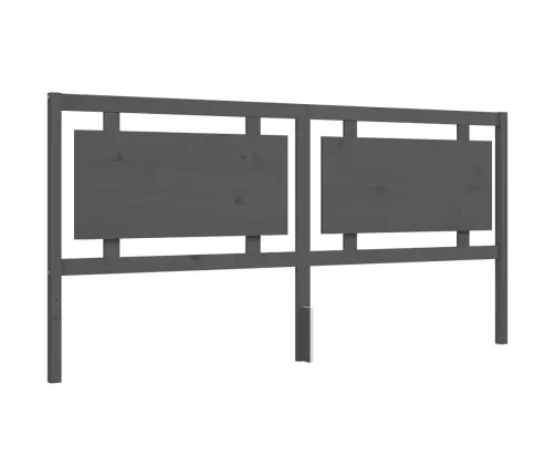 Gultas Rāmis Ar Galvgali, 200X200 Cm, Masīvkoks, Pelēks Vidaxl