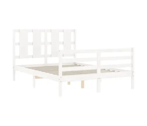 Voodiraam Peatsiga, Valge, Täispuit