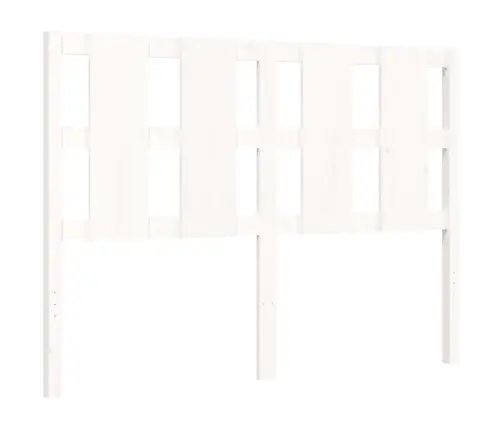 Gultas Rāmis Ar Galvgali, 140X190 Cm, Masīvkoks, Balts Vidaxl