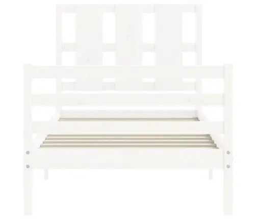Lovos Rėmas Su Galvūgaliu, Baltas, 90X200cm Medienos Masyvas