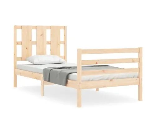 Gultas Rāmis Ar Galvgali, 100X200 Cm, Masīvkoks Vidaxl