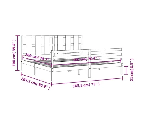 Voodiraam Peatsiga, Valge, Täispuit