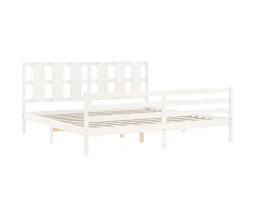 Voodiraam Peatsiga, Valge, Täispuit