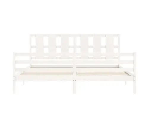 Voodiraam Peatsiga, Valge, Täispuit