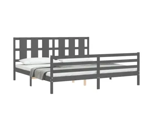 Voodiraam Peatsiga, Hall, 200 X 200 cm Täispuit