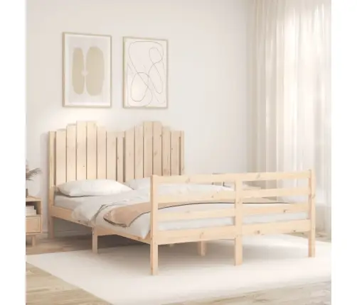Gultas Rāmis Ar Galvgali, Divvietīgs, Masīvkoks Vidaxl
