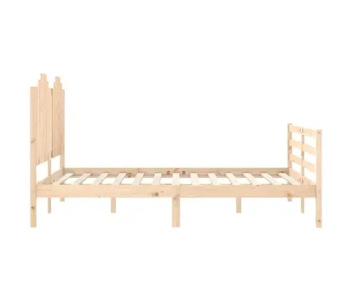 Gultas Rāmis Ar Galvgali, Divvietīgs, Masīvkoks Vidaxl