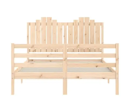 Gultas Rāmis Ar Galvgali, Divvietīgs, Masīvkoks Vidaxl