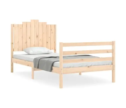 Gultas Rāmis Ar Galvgali, 100X200 Cm, Masīvkoks Vidaxl