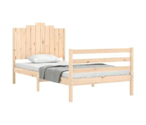 Gultas Rāmis Ar Galvgali, 100X200 Cm, Masīvkoks Vidaxl
