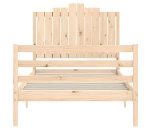 Gultas Rāmis Ar Galvgali, 100X200 Cm, Masīvkoks Vidaxl