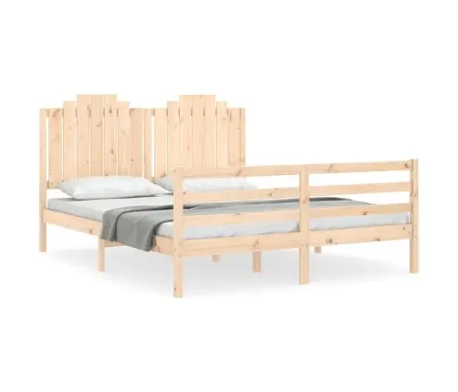 Gultas Rāmis Ar Galvgali, 160X200 Cm, Masīvkoks Vidaxl
