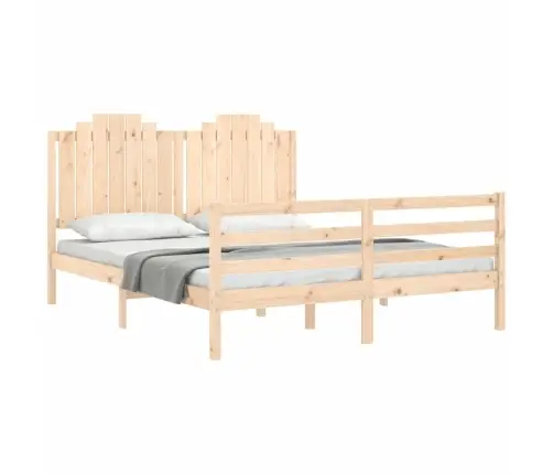 Gultas Rāmis Ar Galvgali, 160X200 Cm, Masīvkoks Vidaxl