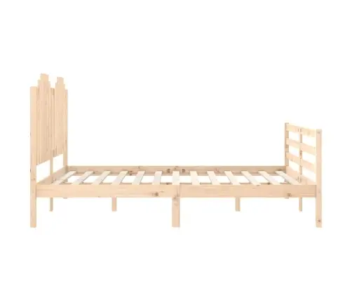Gultas Rāmis Ar Galvgali, 160X200 Cm, Masīvkoks Vidaxl
