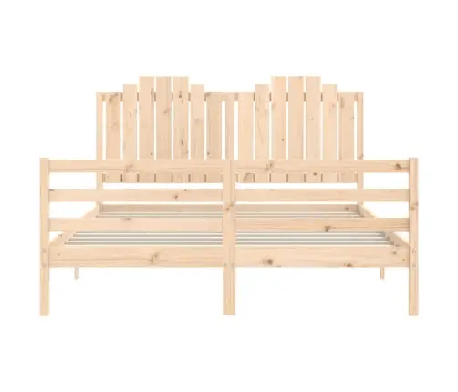 Gultas Rāmis Ar Galvgali, 160X200 Cm, Masīvkoks Vidaxl