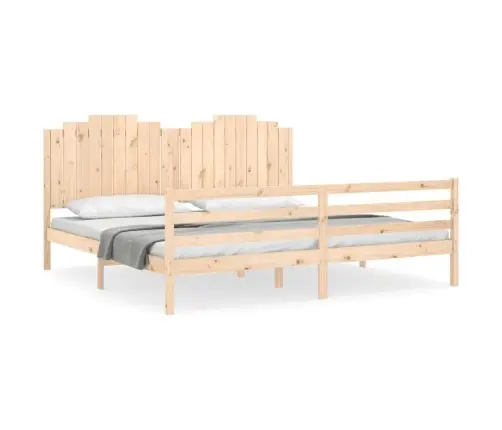 Gultas Rāmis Ar Galvgali, 200X200 Cm, Masīvkoks Vidaxl