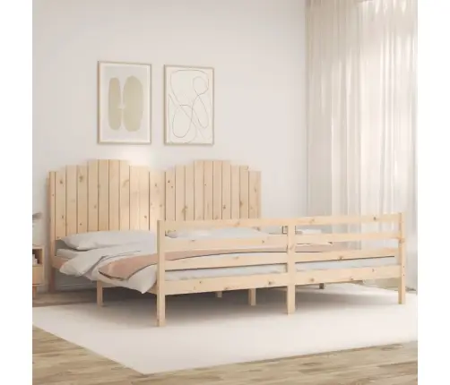 Gultas Rāmis Ar Galvgali, 200X200 Cm, Masīvkoks Vidaxl