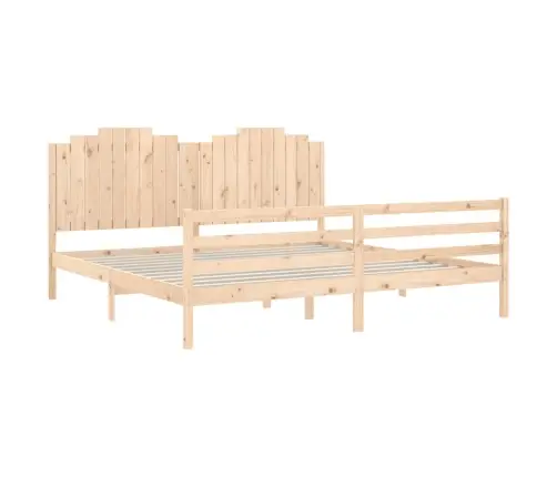 Gultas Rāmis Ar Galvgali, 200X200 Cm, Masīvkoks Vidaxl