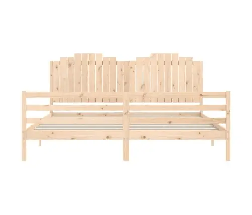 Gultas Rāmis Ar Galvgali, 200X200 Cm, Masīvkoks Vidaxl