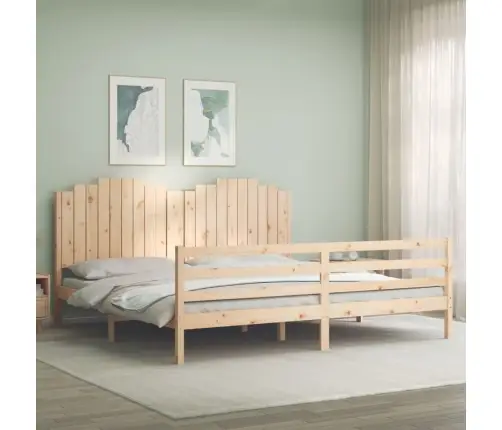 Gultas Rāmis Ar Galvgali, 200X200 Cm, Masīvkoks Vidaxl