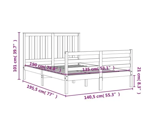 Voodiraam Peatsiga, Täispuit