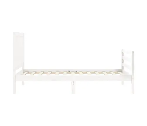 Gultas Rāmis Ar Galvgali, Vienvietīgs, Masīvkoks, Balts Vidaxl