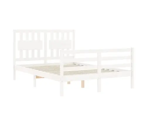 Voodiraam Peatsiga, Valge, Täispuit