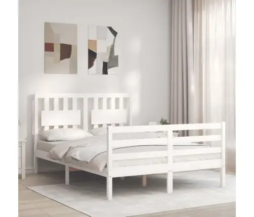 Voodiraam Peatsiga, Valge, Täispuit