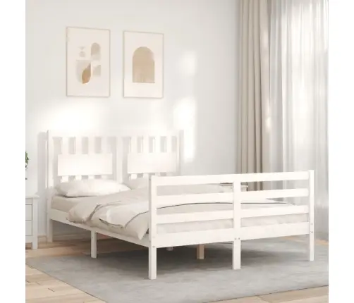 Lovos Rėmas Su Galvūgaliu, Baltas, 140X190cm Medienos Masyvas