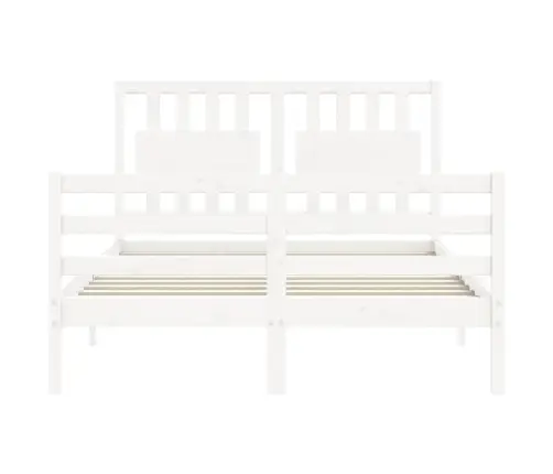 Lovos Rėmas Su Galvūgaliu, Baltas, 140X190cm Medienos Masyvas