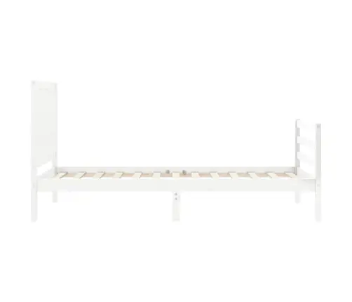 Lovos Rėmas Su Galvūgaliu, Baltas, 90X200cm Medienos Masyvas