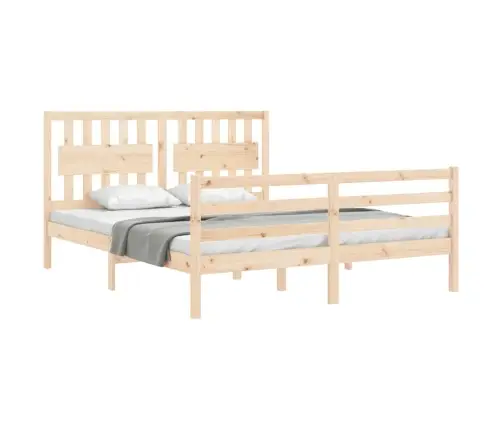 Gultas Rāmis Ar Galvgali, King Size Izmērs, Masīvkoks Vidaxl