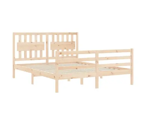 Gultas Rāmis Ar Galvgali, King Size Izmērs, Masīvkoks Vidaxl