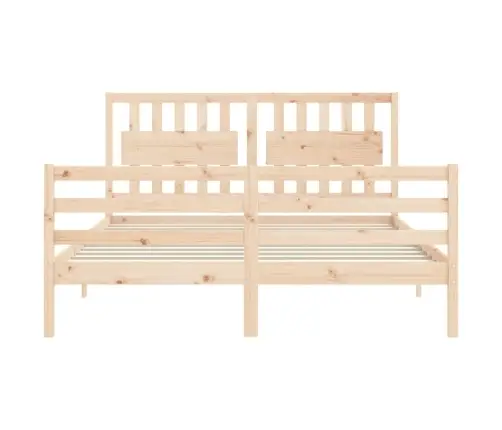 Gultas Rāmis Ar Galvgali, King Size Izmērs, Masīvkoks Vidaxl