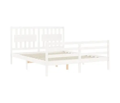 Voodiraam Peatsiga, Valge, Täispuit