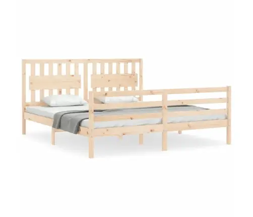 Gultas Rāmis Ar Galvgali, Super King Size, Masīvkoks Vidaxl