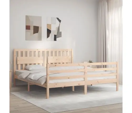 Gultas Rāmis Ar Galvgali, Super King Size, Masīvkoks Vidaxl