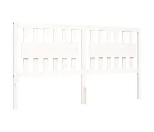 Gultas Rāmis Ar Galvgali, Super King Size, Masīvkoks, Balts Vidaxl