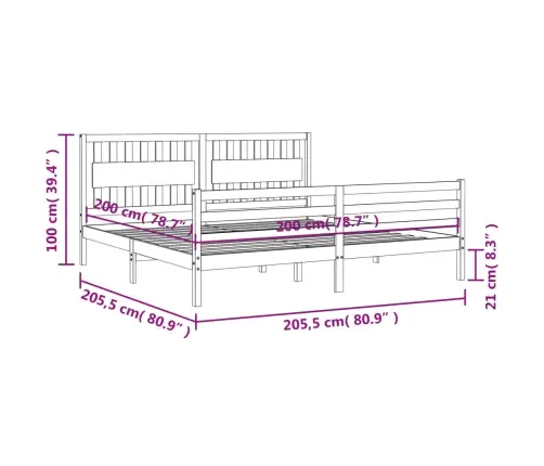 Voodiraam Peatsiga, 200 X 200 cm Täispuit
