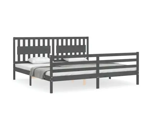 Voodiraam Peatsiga, Hall, 200 X 200 cm Täispuit