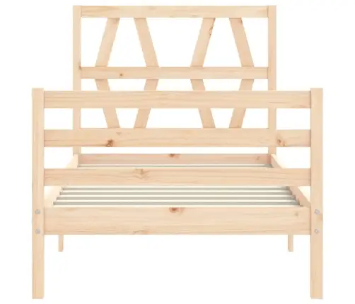 Gultas Rāmis Ar Galvgali, Vienvietīgs, Masīvkoks Vidaxl